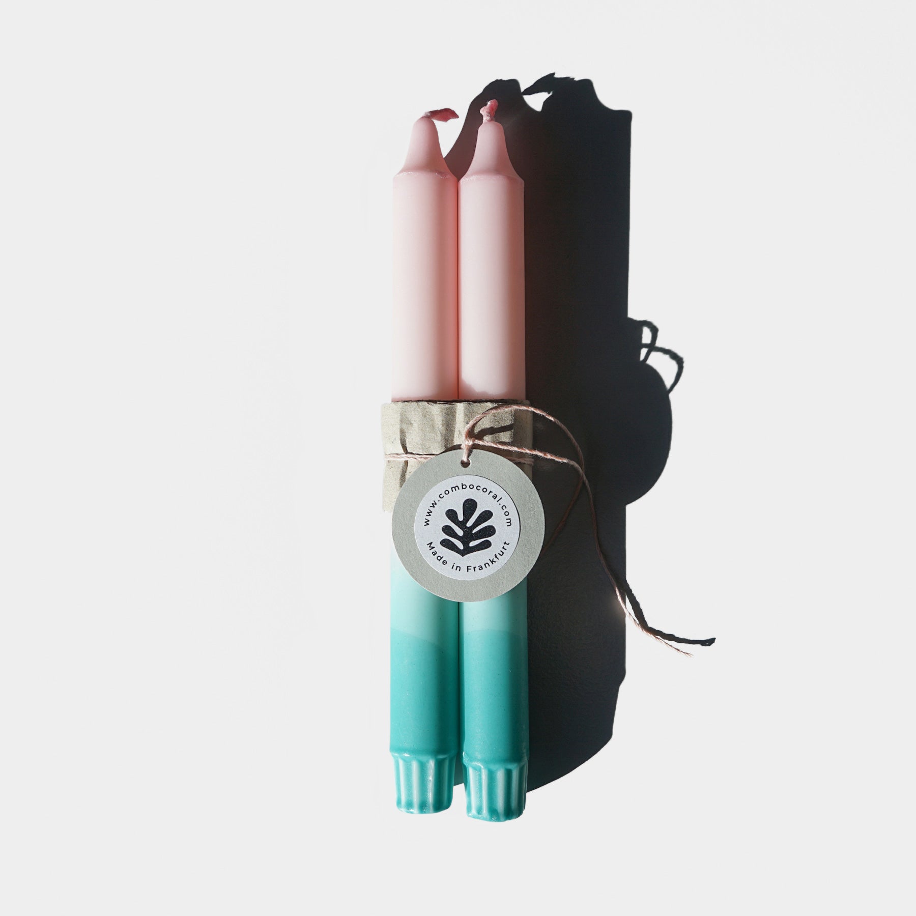 Dip dye candle set of 2 "lucky you"