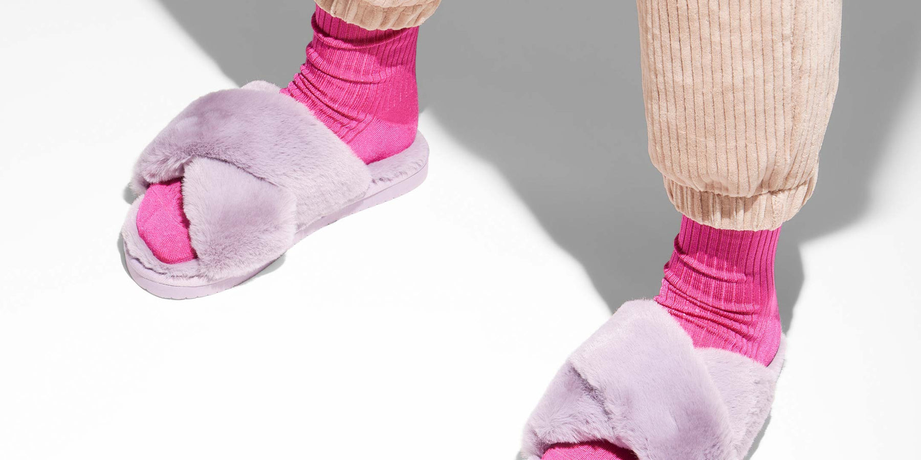 flip*flop slide*fur Pantolette aus Teddyfell in lila