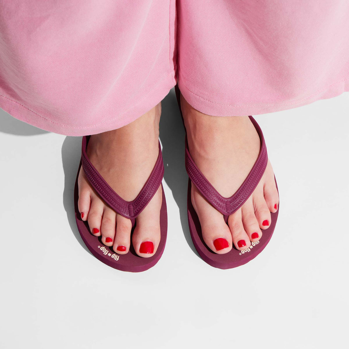 flip*flop originals "sangria" Bordeauxrot, styled 2